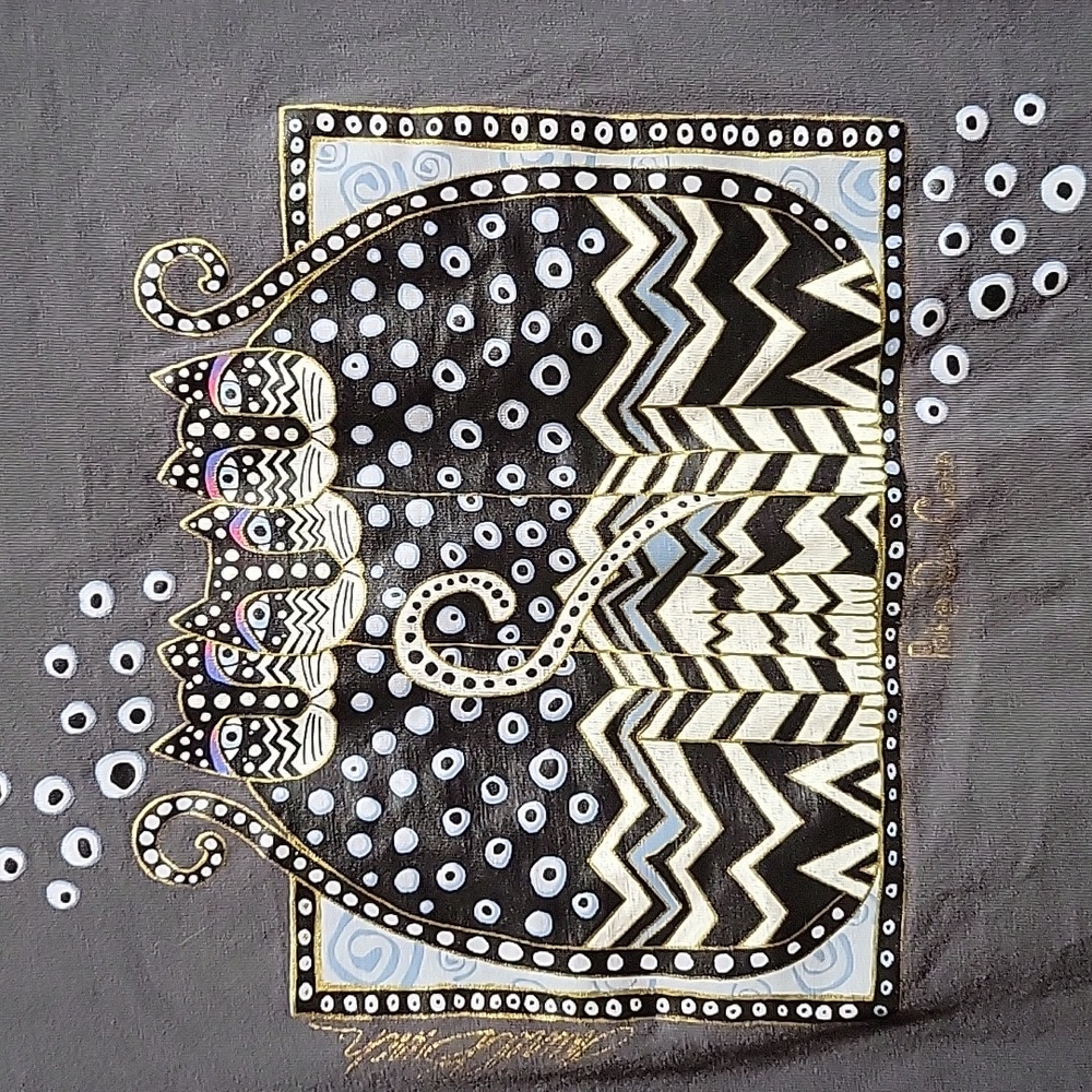 EUC- Vintage Laurel Burch ‘Polka Dot Cats’ Long Sleeve T-Shirt - Picture 4 of 7
